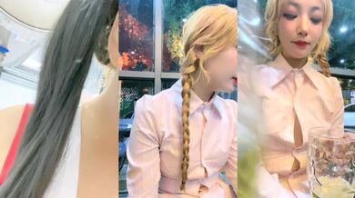 极品尤物金发美女！不知火舞装扮！带炮友户外吃饭，卫生间脱衣诱惑，叫上炮友厕所操逼，摸着奶子后入